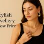 Stylish jewellery at low price – young woman wearing elegant statement jewellery with a budget-friendly modern look.